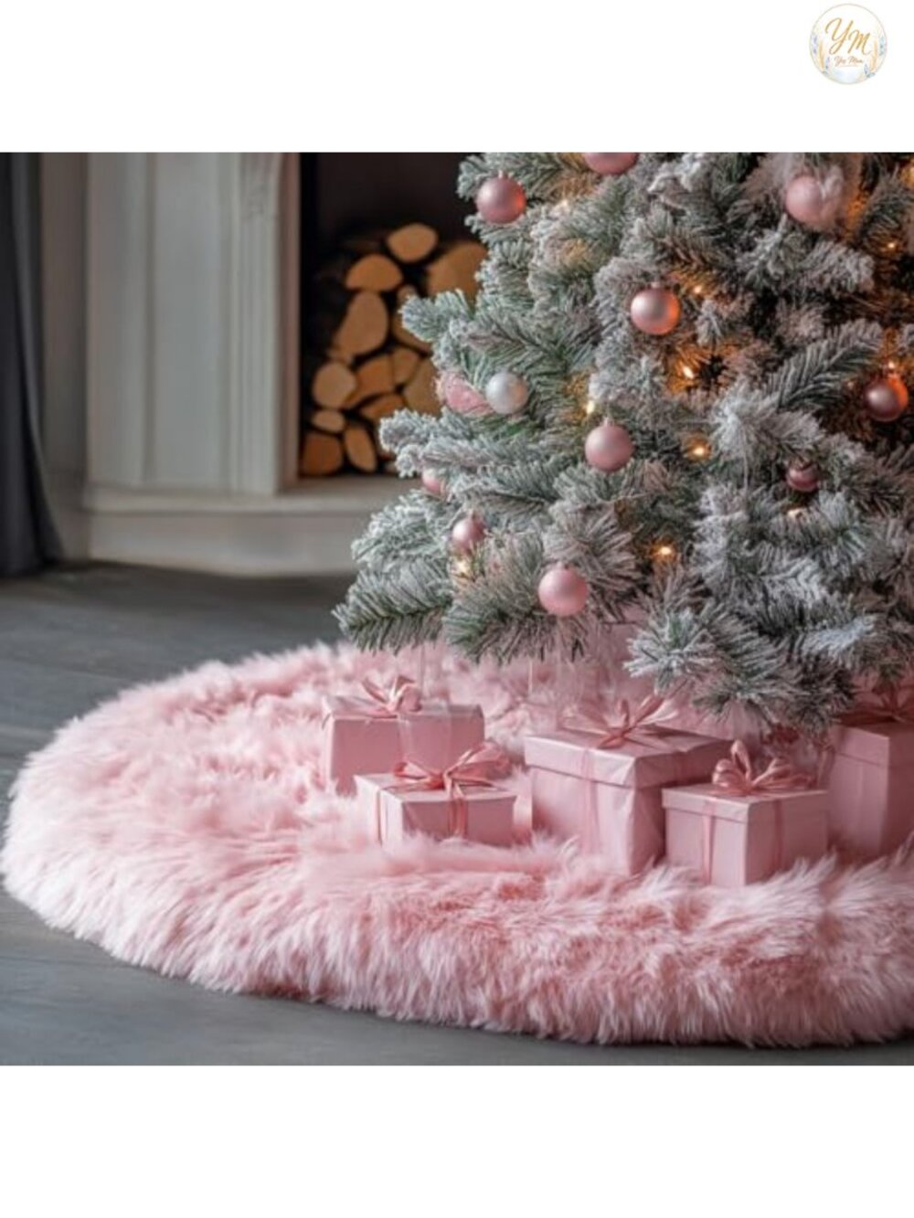 48 Inch Plush Faux Fur Christmas Tree Skirt